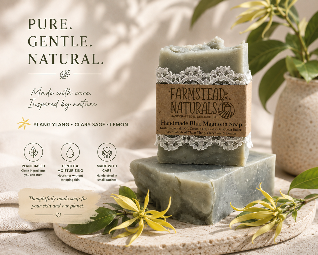 Handmade Blue Magnolia Soap | Farmstead Naturals